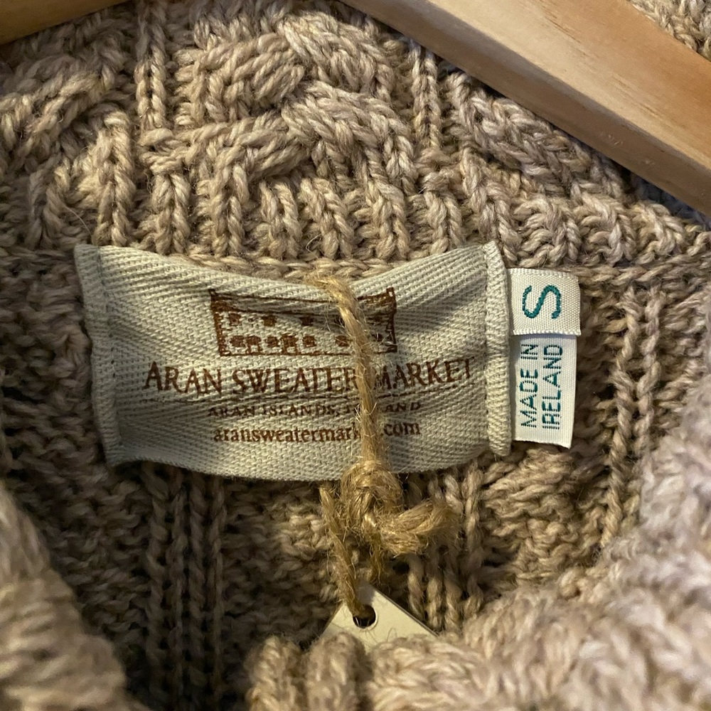 NWT Aran Sweater Market 100% Merino Wool 3 Pattern Long Cardigan - Picture 6 of 7